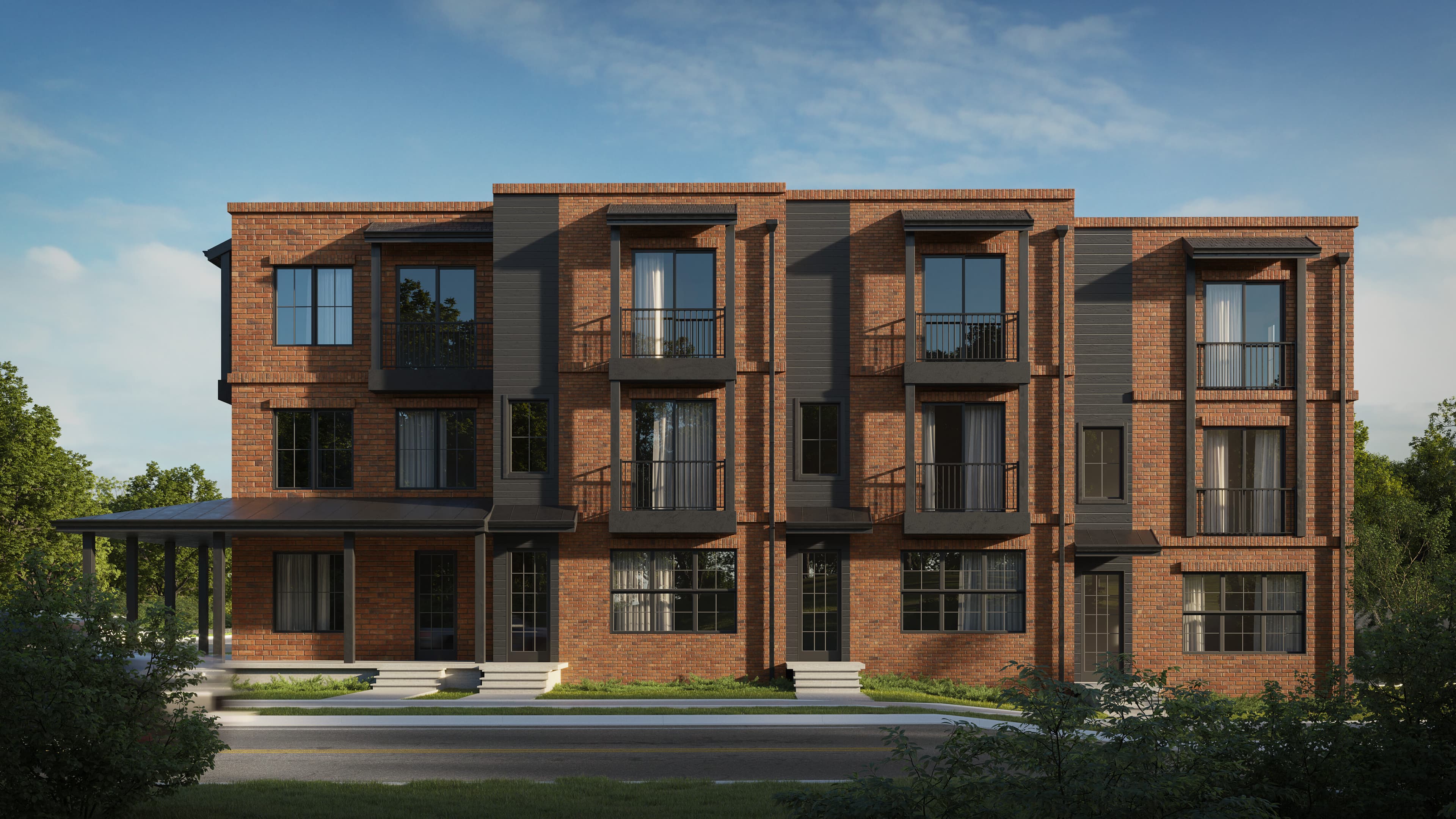 Rendering of Maplewood Row front exterior